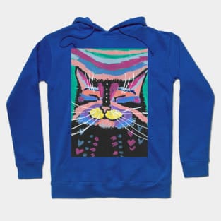 Happy cat abstract colorful Hoodie